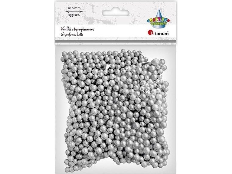 Styroporkugler 5/7mm 135stk sølv