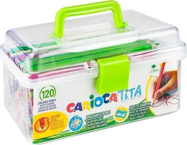 Tita blyertspennor 120 färger CARIOCA | Skola & Hobby - Solida färger - Färgkritonger för skolanvändning | GameStuff