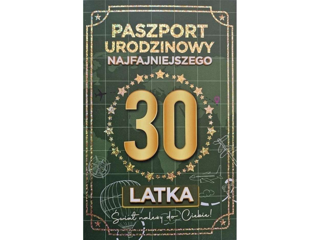 Fødselsdagskort 30 New Passport Men's