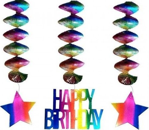 Geburtstag Dekoration Happy Birthday Schweine 3Pcs