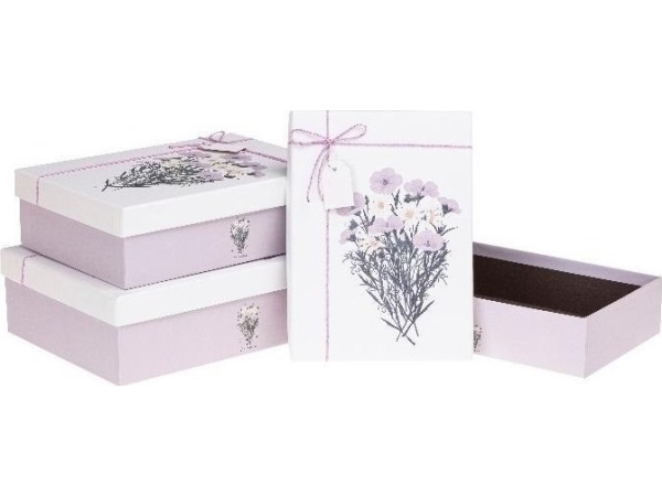 Pr Flower Gift Box 3Pcs Rozette