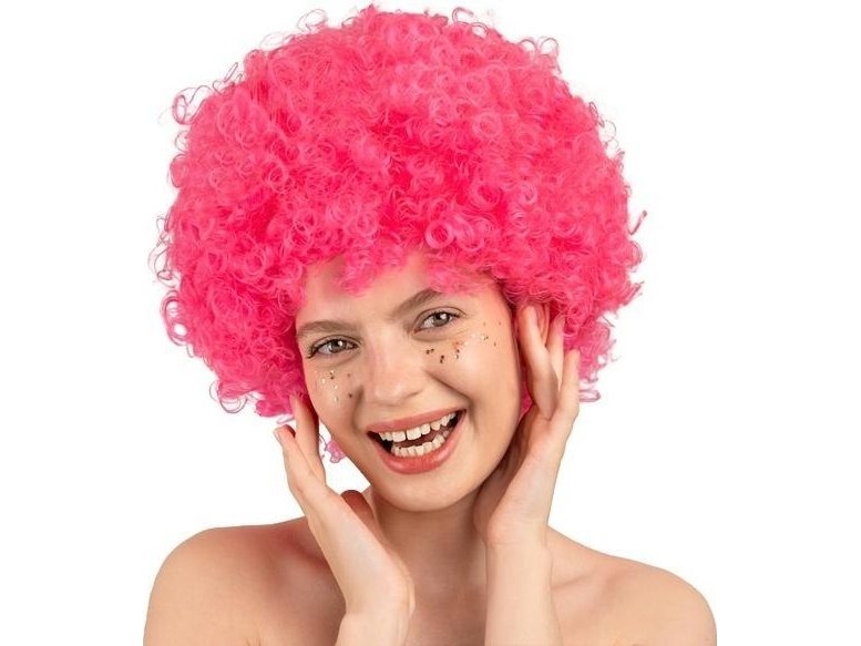 Afro Paryk Lys Pink