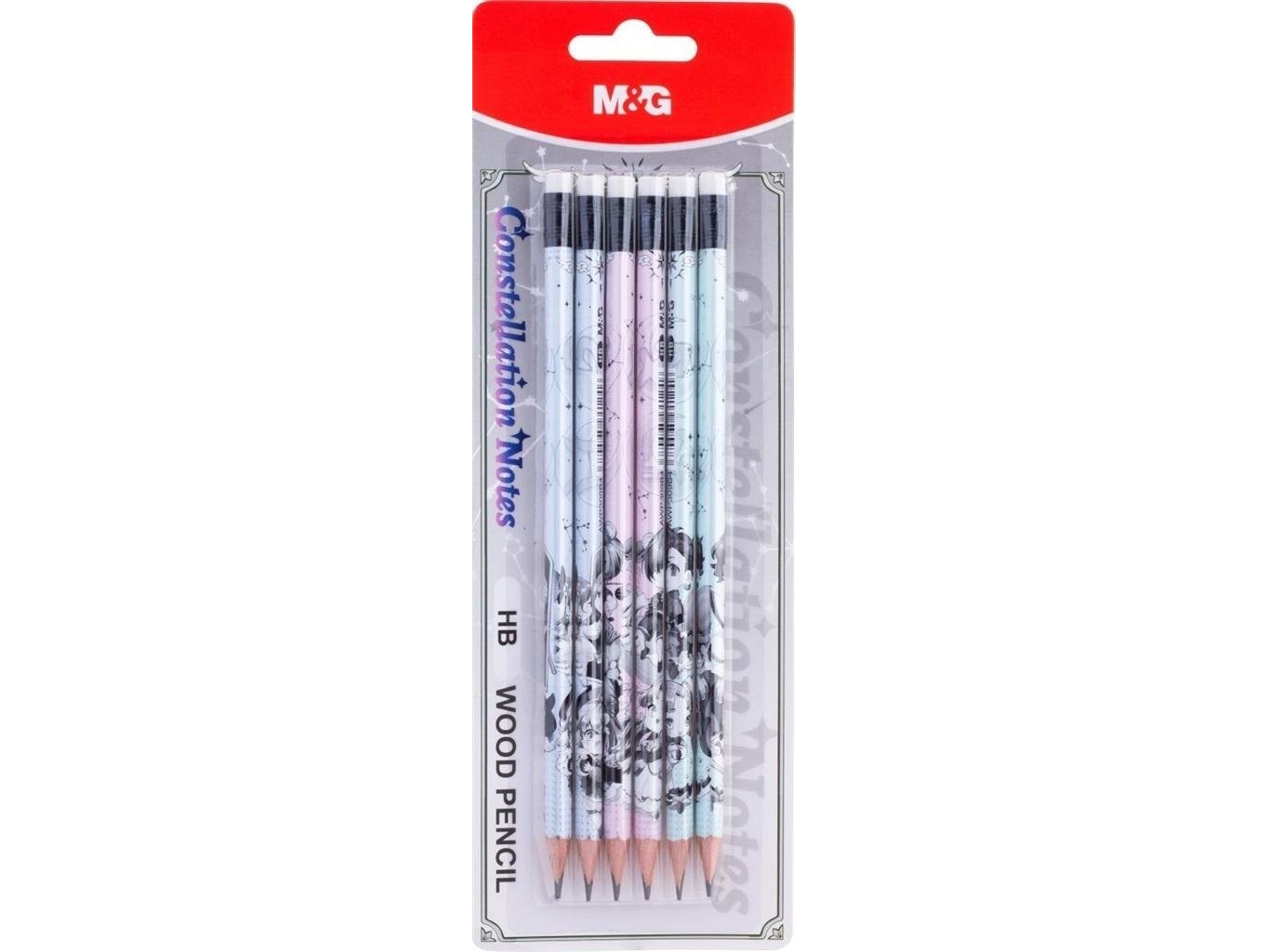 Manga Hb 6Pcs Triangular Pencil With Eraser M&Ampg