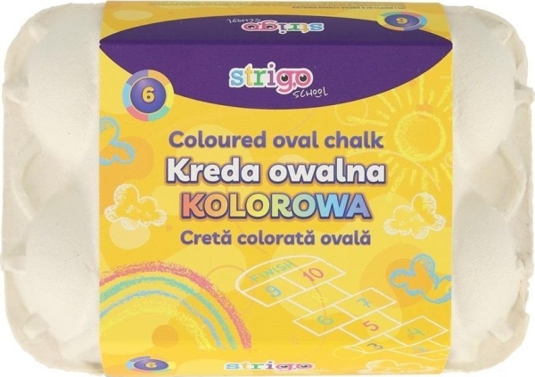 Sidewalk Chalk Oval 6 colors STRIGO | Skola & Hobby - Solida färger - Färgkritonger för skolanvändning | GameStuff
