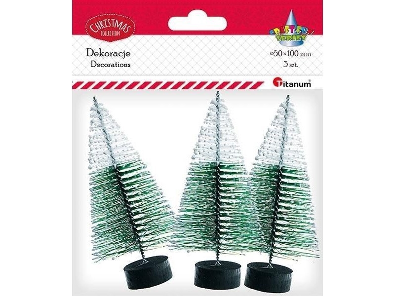 Plastik-Weihnachtsbäume 10Cm X 50Mm 3Stück Grün