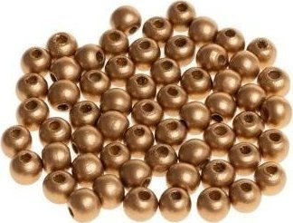 Träpärlor för trådning, guld 10mm 60st | Skola & Hobby - Konsthantverk - Trävaror | GameStuff