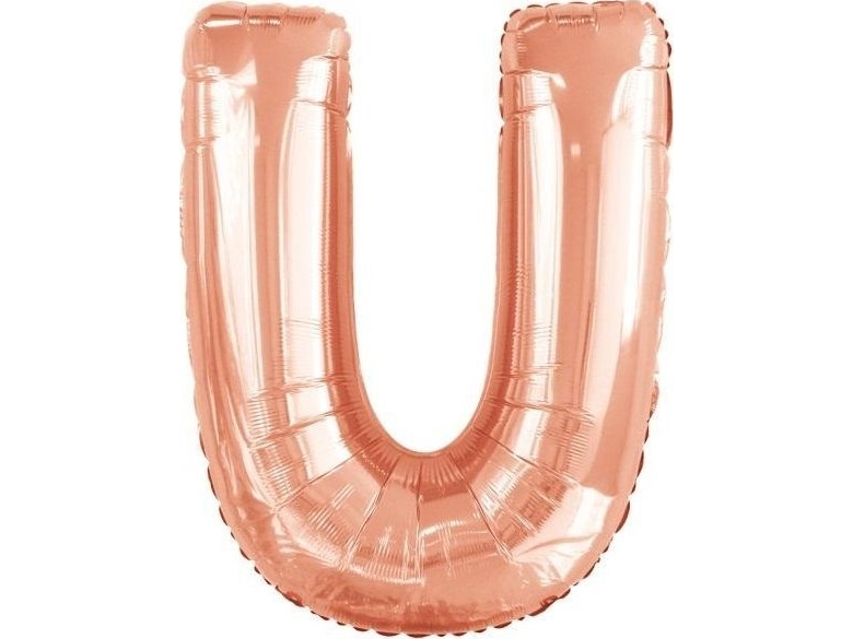 Folieballong bokstav U rosa guld 65,5x86cm | Leksaker - Hot just nu - Julkalender med leksaker | GameStuff