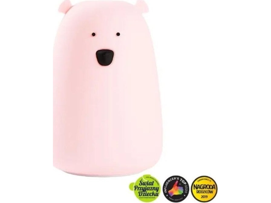 Nalle iso silikonilamppu vaaleanpunainen