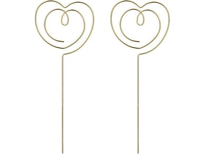 Party Deco toppers hjerte guld 12x4,5 cm 2 stk