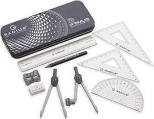 Primus geometriska uppsättning 9el | Skrivredskap - Skrivtillbehör - Linjaler & målare | GameStuff