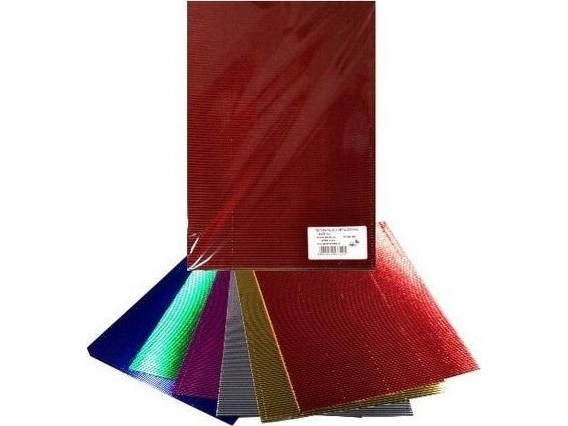 Metallisk wellpapp 25x35cm 6 ark | Skola & Hobby - Skolböcker & kalkylblad - Lösa ark och block | GameStuff