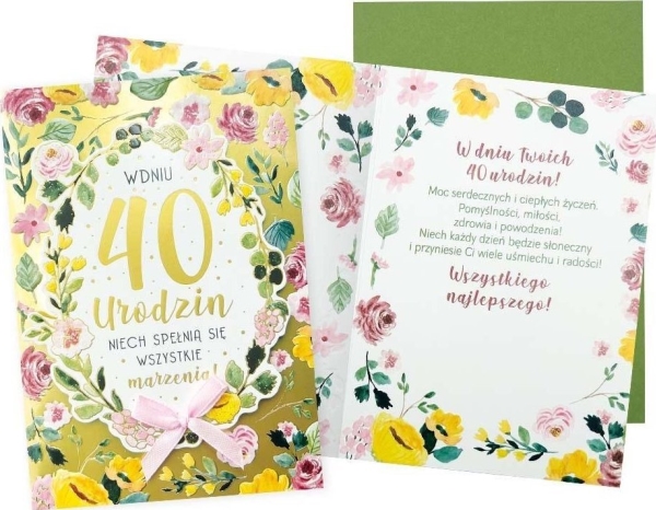 CARNET DK-1111 BIRTHDAY 40 NUMBERS, FLOWERS | Skola & Hobby - Festdekorera - Presentinslagning | GameStuff