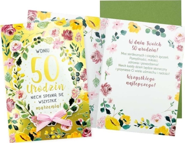 B6 Geburtstagskarte 50 (Blumen)