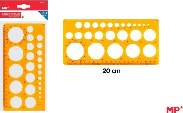 Skabelon til at tegne cirkler 20 cm