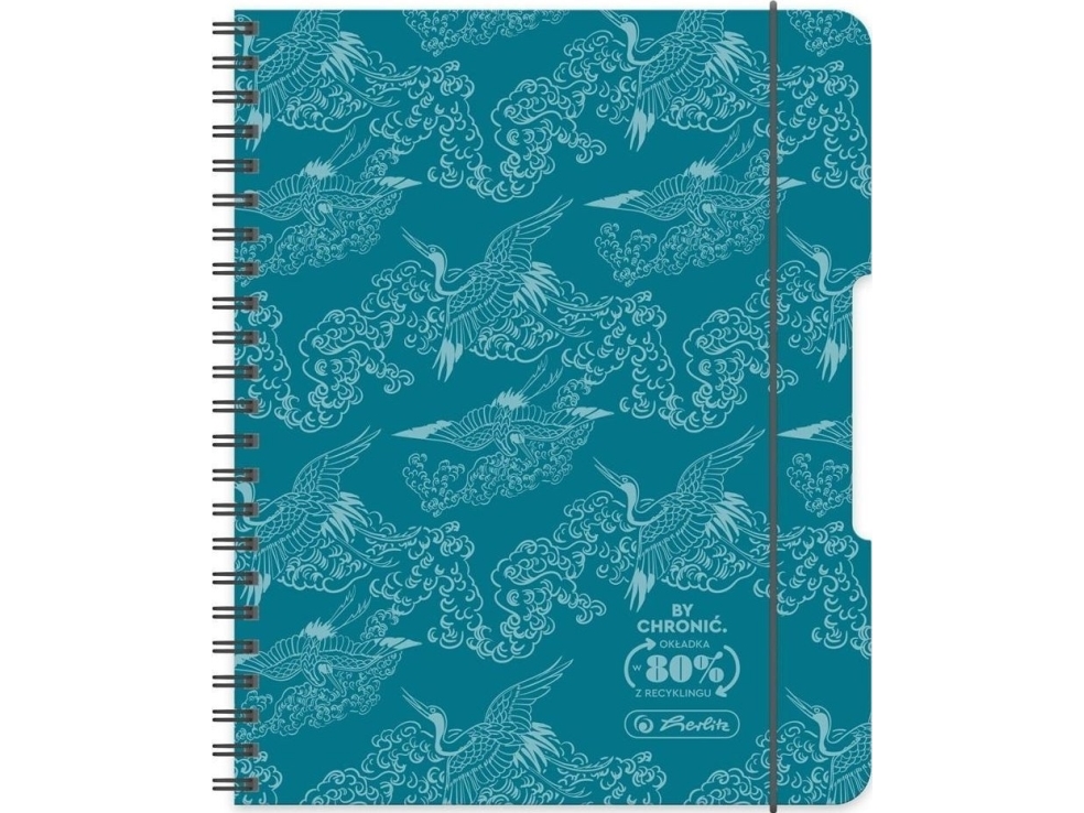 Spiral-Bound Notebook A4/80K Checkered Turquoise (2Pcs)