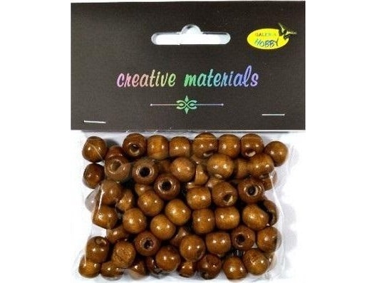 Træperler brun 10mm 25g
