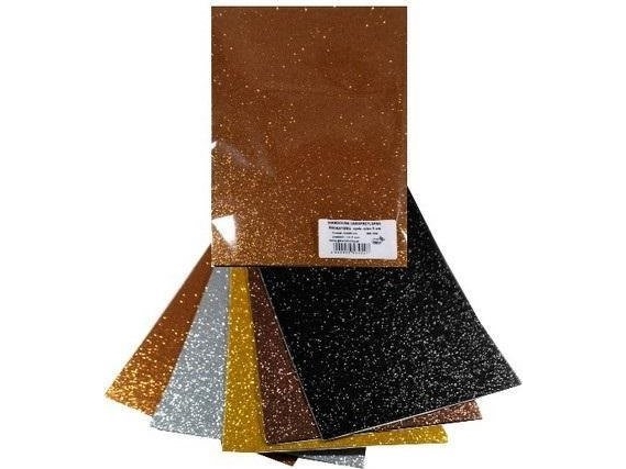 Titanum selvklæbende mikrogummi skum med glitter 20x30 cm 5 ark