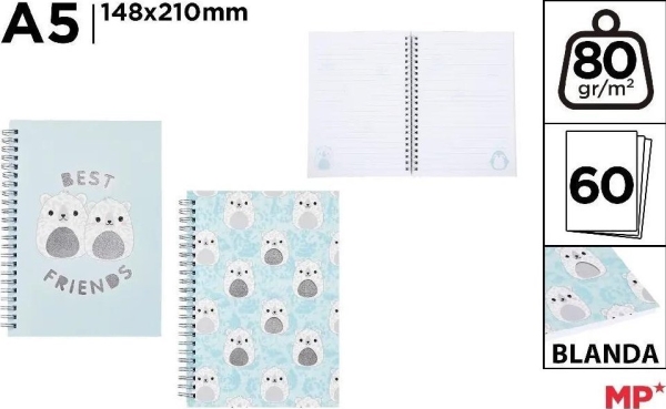 Panta Plast spiralnotes A5 Frosty 148x210 mm MIX