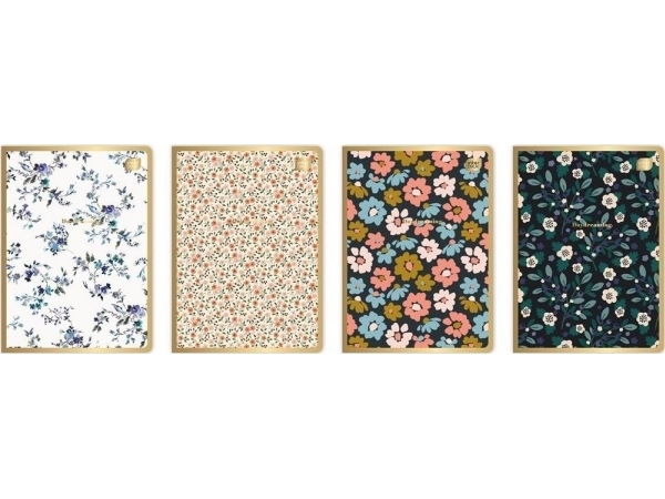 Notebook A5/60K Line Metallic Floral (10Pcs)