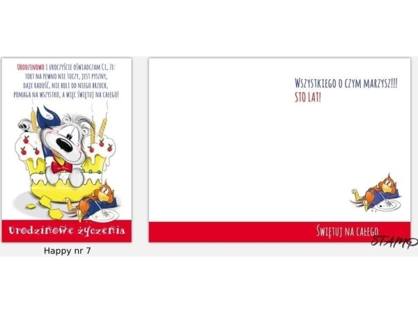Stamp kort Happy B6 + kuvert mønster nr. 07 Fødselsdag
