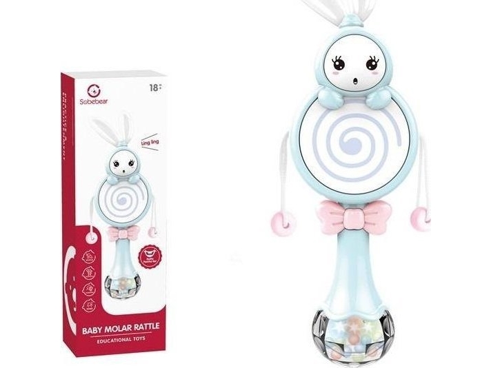 Battery-Powered Teether Rattle With Drum 101579
