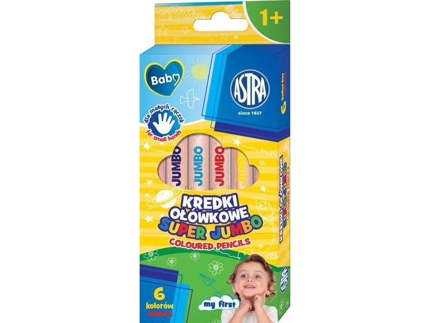 Super Jumbo Runde Blyanter Astra Baby - 6 Farver