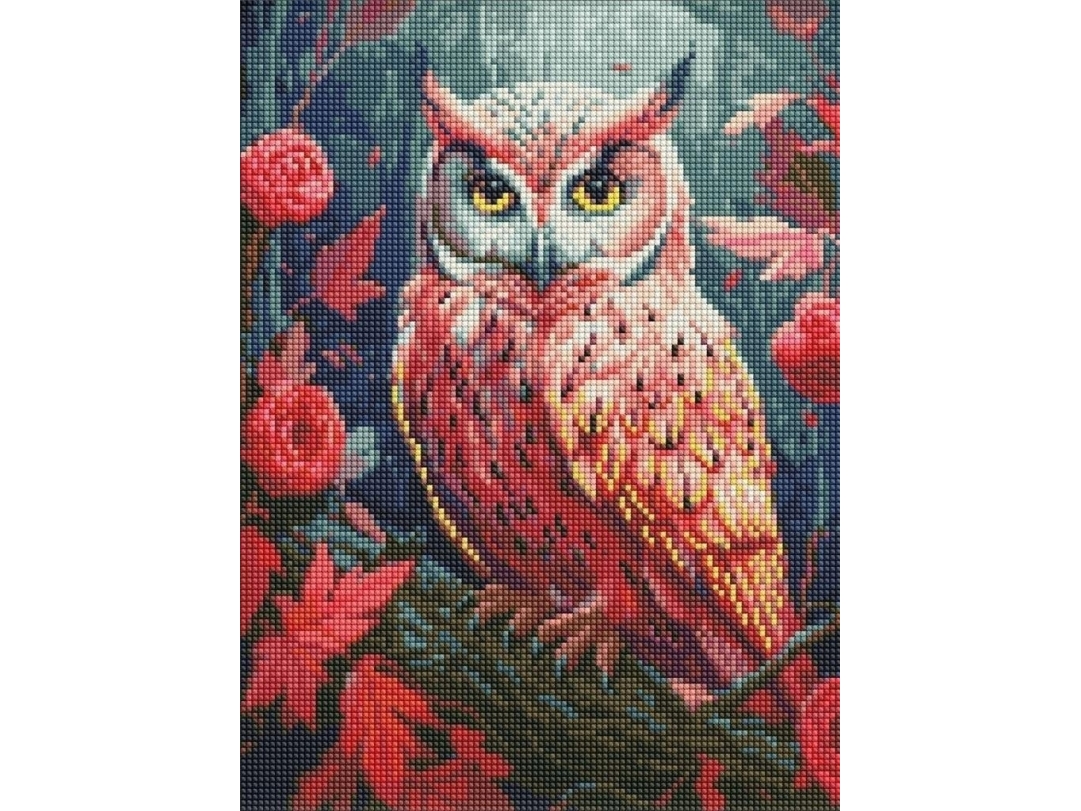 Diamant-Mosaik - Bunte Eule 30X40 Cm