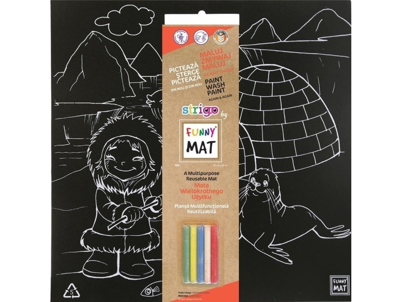 Mata czarna + kreda Biegun Funny Mat STRIGO