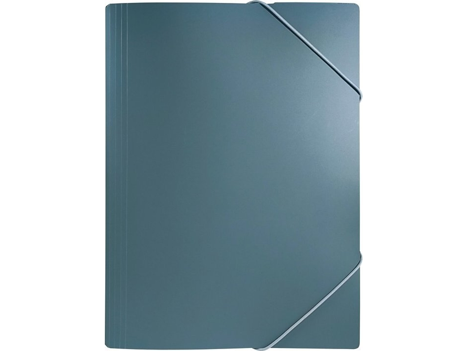 Biurfol tegnemappe med elastik A4 PP soft touch grå