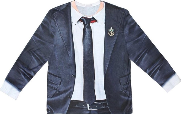 T-shirt med tryk I jakkesæt str. L