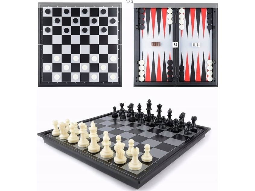 Schach 3-In-1 Magnetisch Classic 25X25 Cm Wkgra-6 17899