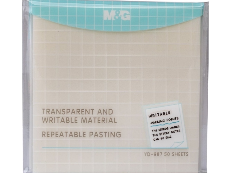 Gennemsigtige sticky notes 50K 76x76 M&G