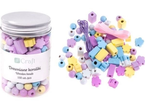 Hipo Træperler i bøtte MIX pastelfarver 150 stk
