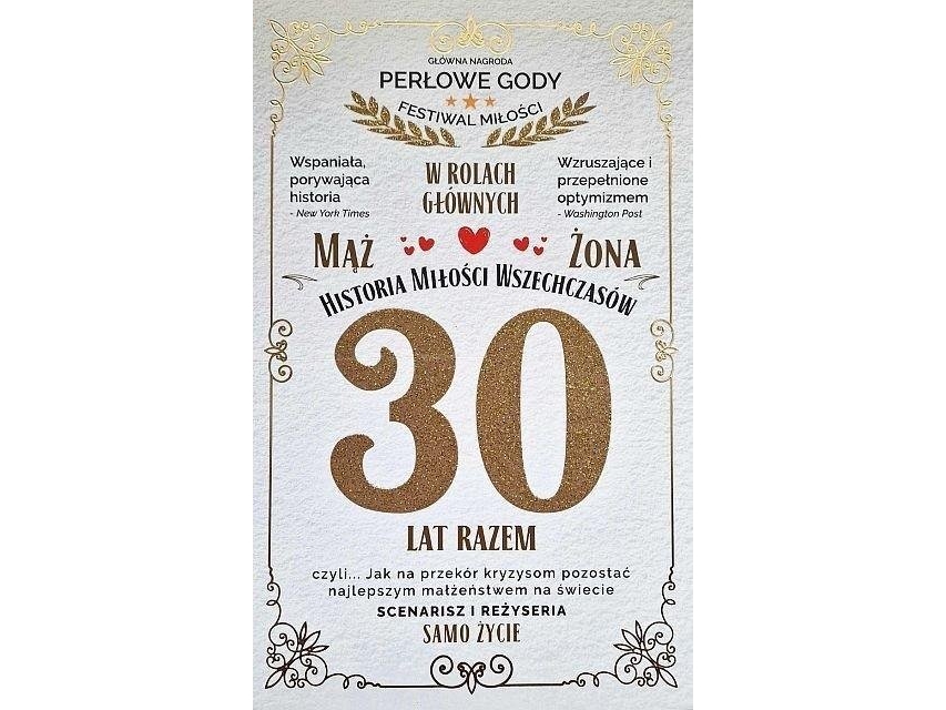 Karte Zum 30. Hochzeitstag (Perle)