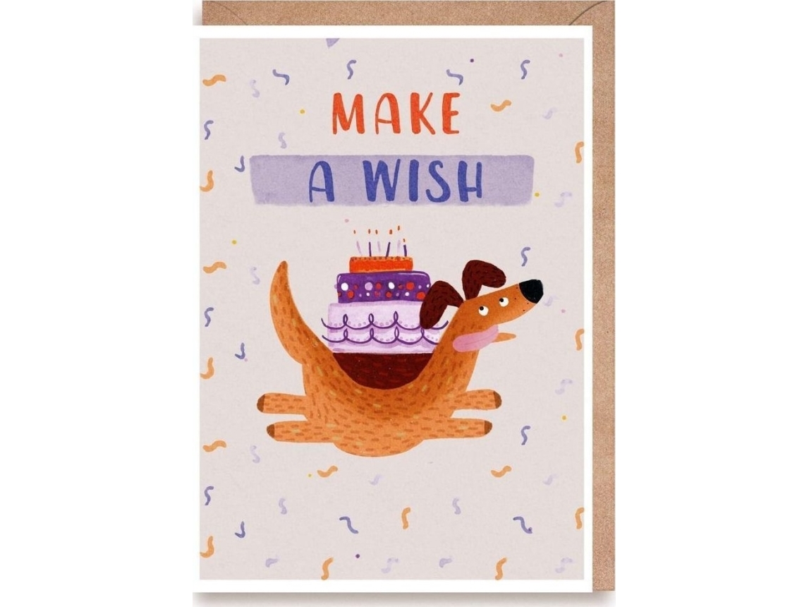 Kartka Urodzinowa Pies Make A Wish