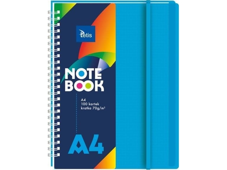 Tetis kolonotathäfte A4, omslag i PP, blå 70 g/m², 100 blad | Skola & Hobby - Skolböcker & kalkylblad - Lösa ark och block | GameStuff