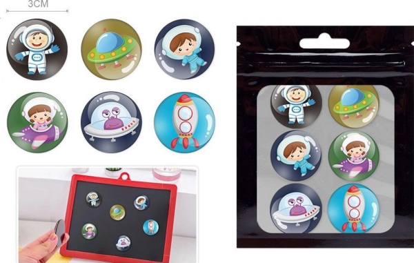 Magneter kosmonauter 3 cm, 6 st | Leksaker - Konstruktions leksaker - Magnet konstruktion | GameStuff