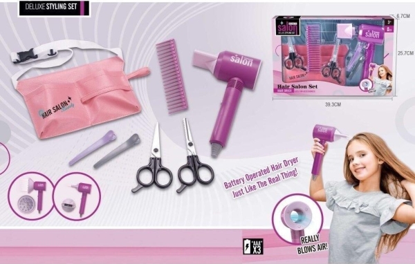 Frisörset med batteridriven hårfön | Leksaker - Rollek - Smink och hår | GameStuff
