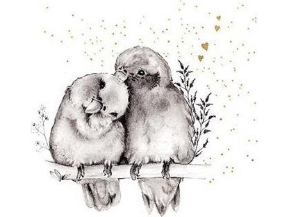 Gilded Square Karte Cl3818_Bl Birds