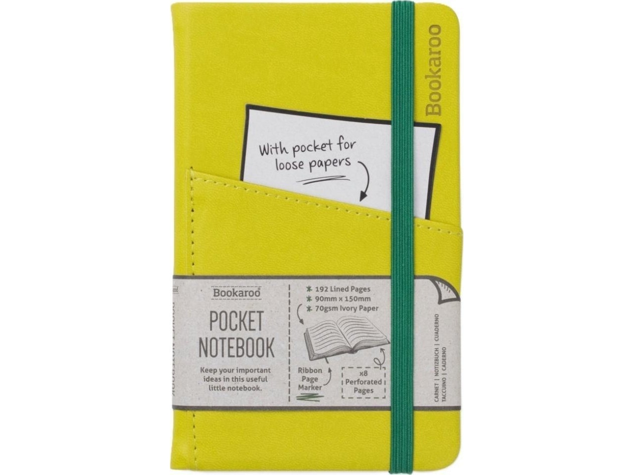 Bookaroo Journal Pocket A6 Notebook - Olive | Utomhus - Väskor & Resväskor - Övriga | GameStuff