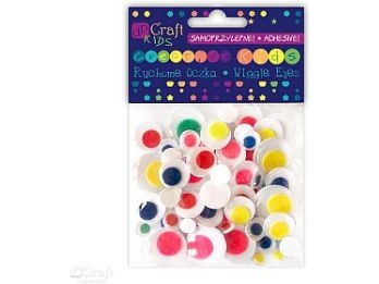 Self-Adhesive Moving Eyes Mix - Colorful, 75 Pcs (Ksoc-012)