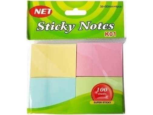 Sticky notes pastel 38x50mm 4x100K