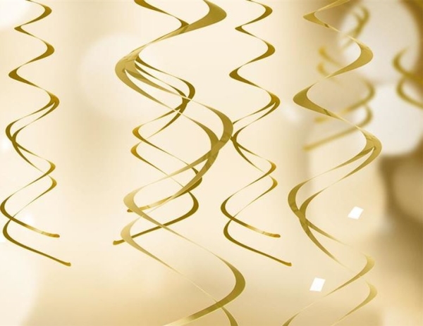 Party Deko Wirbel, Gold, 60 Cm, 5 Stück Universal