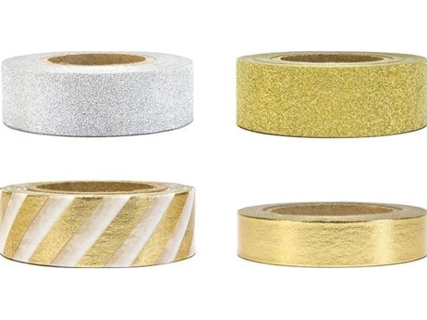 Party Deko Dekoband, Gold Und Silber, Mix, 1X1,5 Cm. Universal