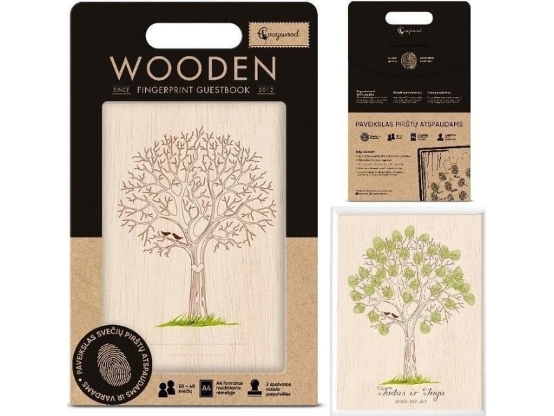 Fingeraftryksgæstebog Bryllup Livets træ EDUKAMP