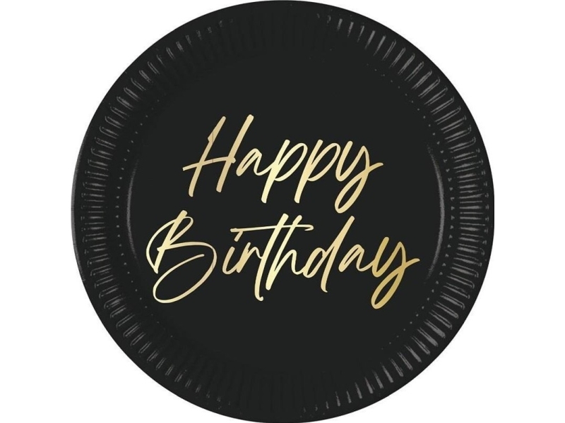 Happy Birthday papptallrikar 23 cm, 8 st | Catering - Engångsservis - Tallrikar | GameStuff
