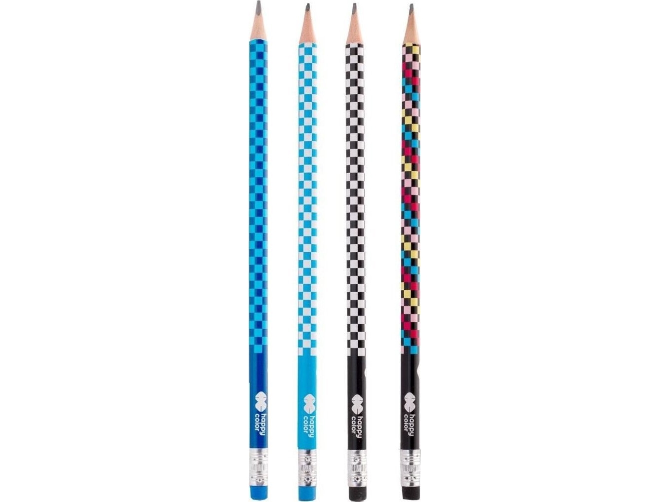 Dreieckiger Bleistift Mit Radiergummi 2B (24 St.) Happy Color