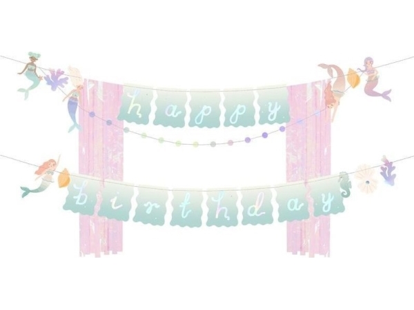 Happy Birthday Mermaid Banner 130X100cm