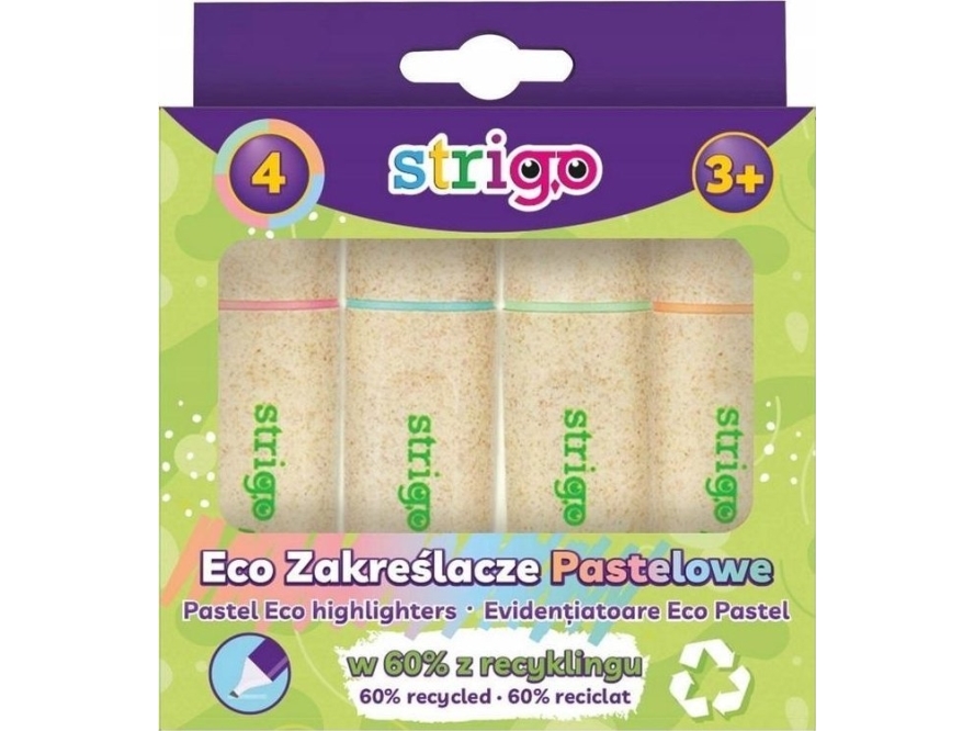Eco Hi-Text Pastellfarbener Textmarker 4Er-Mix Strigo