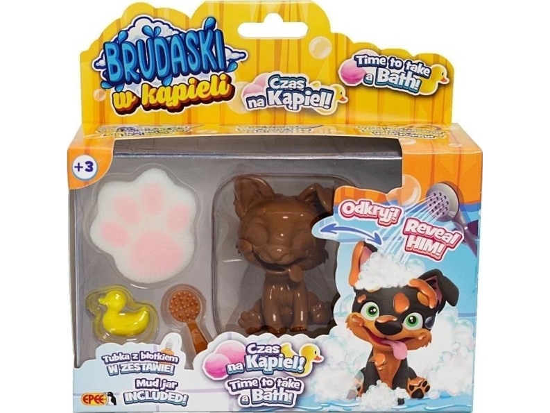 Snavs i badet Corgi-hund hvid og sort